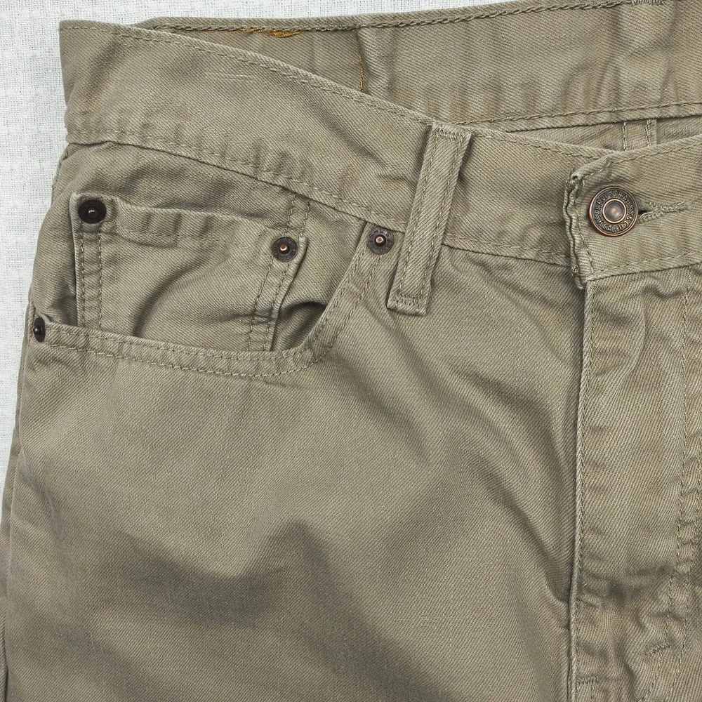 Levis 505 Regular Fit‎ Straight Leg Khaki Tan Cotton Pants Mens 33x34 (33x32.5)
